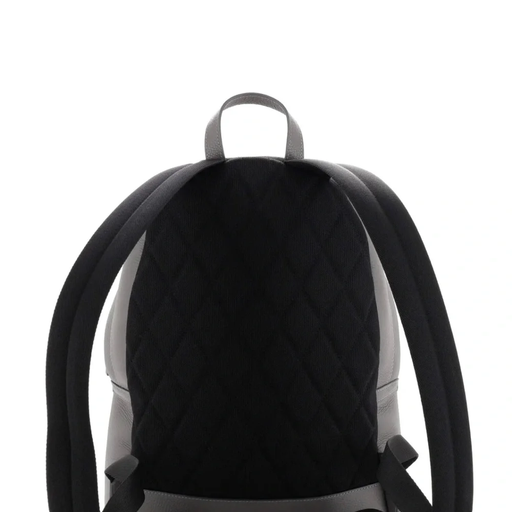 NWT Burberry Abbeydale Leather Logo Backpack Charcoal Grey - Picture 4 of 10